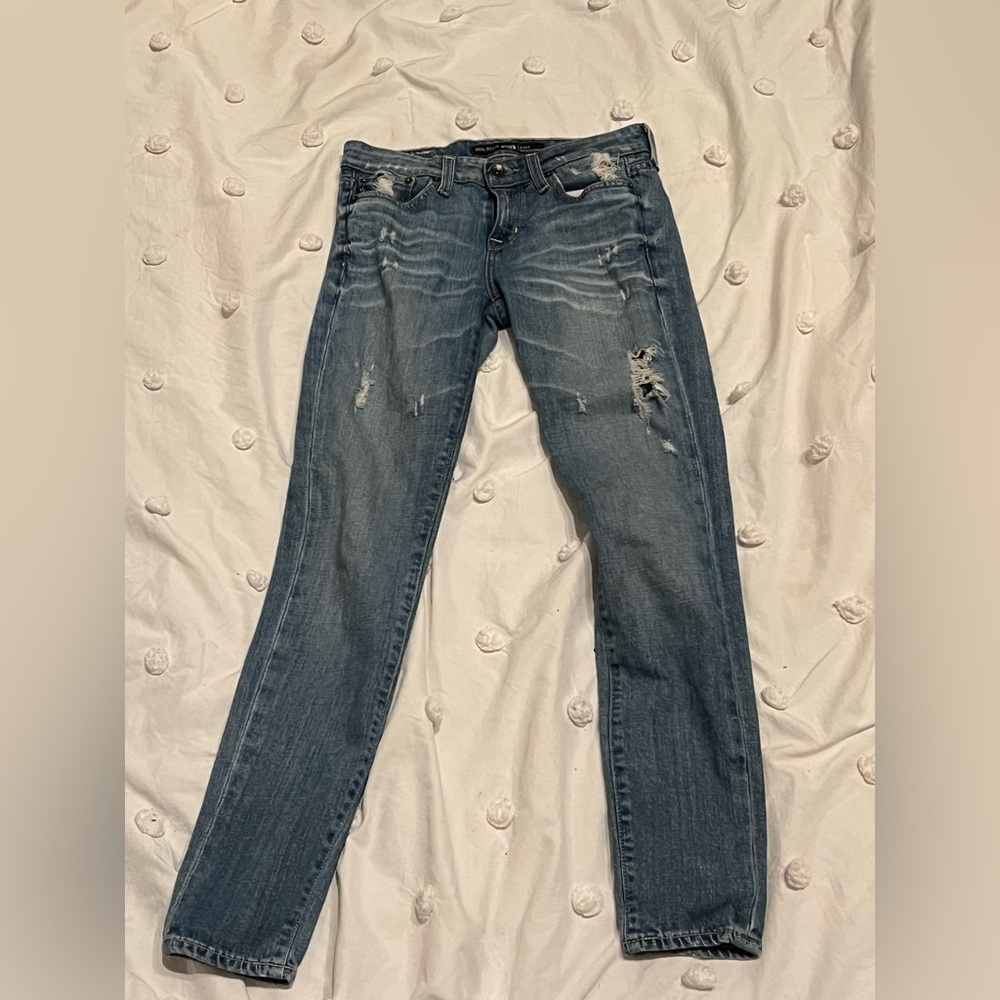 Big Star Blue Distressed Straight Leg Jeans